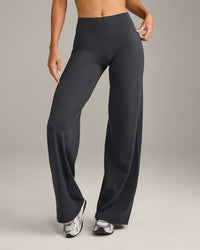 SoftMotion™ Straight Leg Bottoms with Gray Logo | Coal