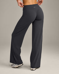 SoftMotion™ Straight Leg Bottoms with Gray Logo | Coal