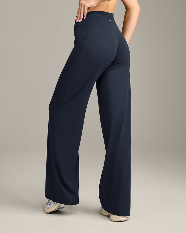 SoftMotion™ Straight Leg Pants with Gray Logo | True Blue