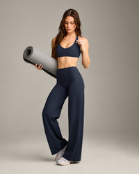 SoftMotion™ Straight Leg Pants with Gray Logo | True Blue