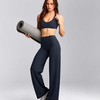 SoftMotion™ Straight Leg Pants with Gray Logo | True Blue
