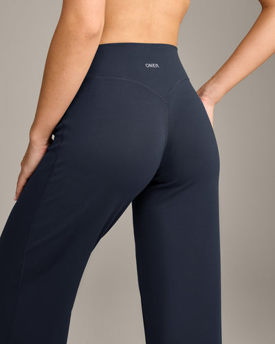 SoftMotion™ Straight Leg Pants with Gray Logo | True Blue
