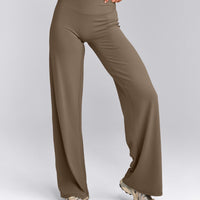 SoftMotion™ Straight Leg Pants with Gray Logo | Moss Brown