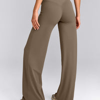 SoftMotion™ Straight Leg Pants with Gray Logo | Moss Brown