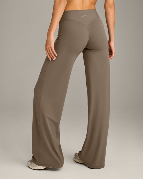 SoftMotion™ Straight Leg Pants with Gray Logo | Moss Brown