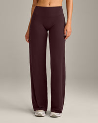 SoftMotion™ Straight Leg Bottoms with Gray Logo | Plum Brown