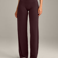 SoftMotion™ Straight Leg Bottoms with Gray Logo | Plum Brown