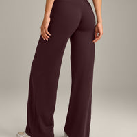 SoftMotion™ Straight Leg Bottoms with Gray Logo | Plum Brown