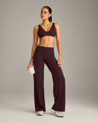 SoftMotion™ Straight Leg Bottoms with Gray Logo | Plum Brown