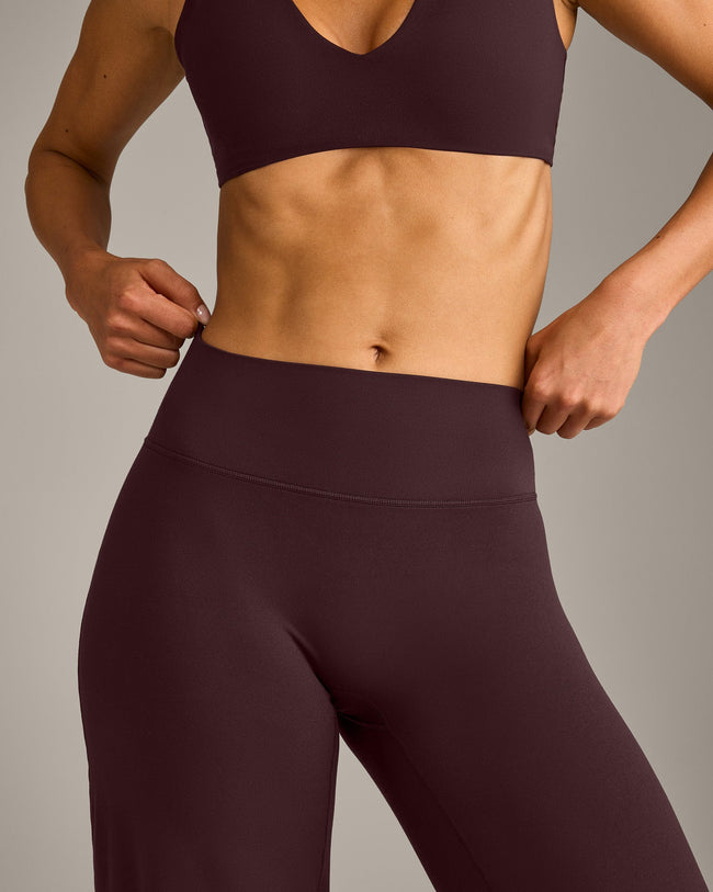 SoftMotion™ Straight Leg Bottoms with Gray Logo | Plum Brown