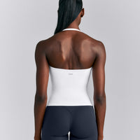 SoftMotion™ Strappy Halter Neck Tank Top with Built in Bra Shelf New Branding | White