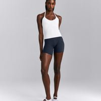 SoftMotion™ Strappy Halter Neck Tank Top with Built in Bra Shelf New Branding | White