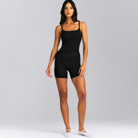 SoftMotion™ Strappy Tank Top with Built in Bra Shelf New Branding | Black