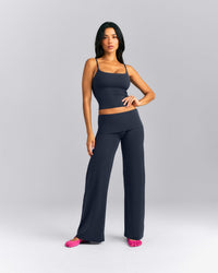 SoftMotion™ Strappy Mid Tank Top with Built in Bra Shelf | True Blue
