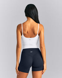 SoftMotion™ Strappy Mid Tank Top with Built in Bra Shelf New Branding | White