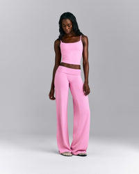 SoftMotion™ Strappy Mid Tank Top with Built in Bra Shelf | Rose Pink