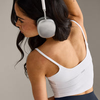 SoftMotion™ Strappy Mid Tank Top with Built in Bra Shelf | White