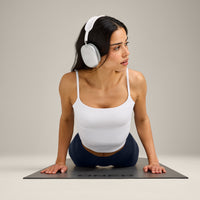SoftMotion™ Strappy Mid Tank Top with Built in Bra Shelf | White