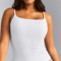 SoftMotion™ Strappy Tank Top with Built in Bra Shelf New Branding | White