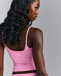 SoftMotion™ Strappy Tank Top with Built in Bra Shelf | Rose Pink