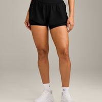 UnifiedMove Double Layer Shorts 5" with Reflective Logo | Black
