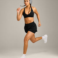 UnifiedMove Double Layer Shorts 5" with Reflective Logo | Black