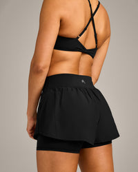 UnifiedMove Double Layer Shorts 5" with Reflective Logo | Black