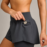 UnifiedMove Double Layer Shorts 5" with Reflective Logo | Coal