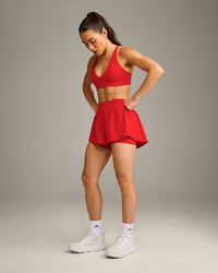 UnifiedMove™ Double Layer Shorts 5" with Reflective Logo | Muscle Mommy Red