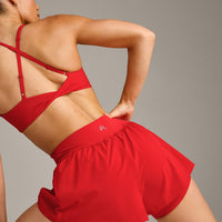 UnifiedMove™ Double Layer Shorts 5" with Reflective Logo | Muscle Mommy Red