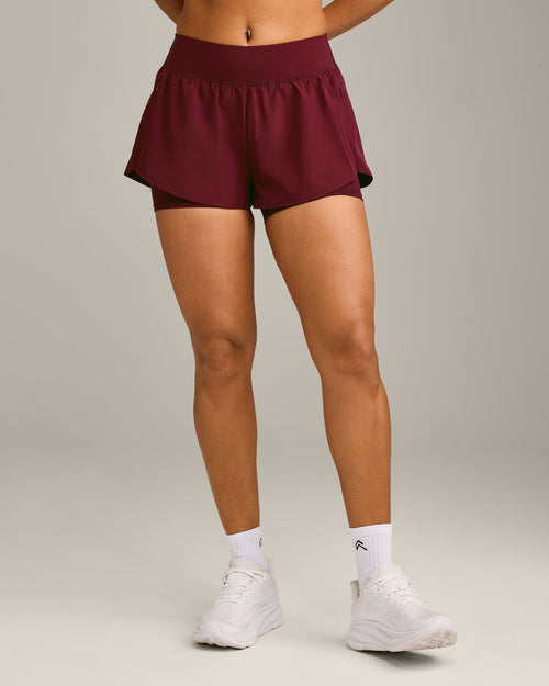 UnifiedMove Double Layer Shorts 5" with Reflective Logo | Rosewood