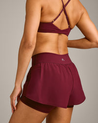 UnifiedMove Double Layer Shorts 5" with Reflective Logo | Rosewood