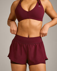 UnifiedMove Double Layer Shorts 5" with Reflective Logo | Rosewood