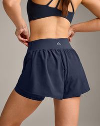 UnifiedMove Double Layer Shorts 5" with Reflective Logo | True Blue