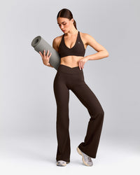 UnifiedMove™ Wrap Flared Pants with Reflective Logo | 70% Cocoa