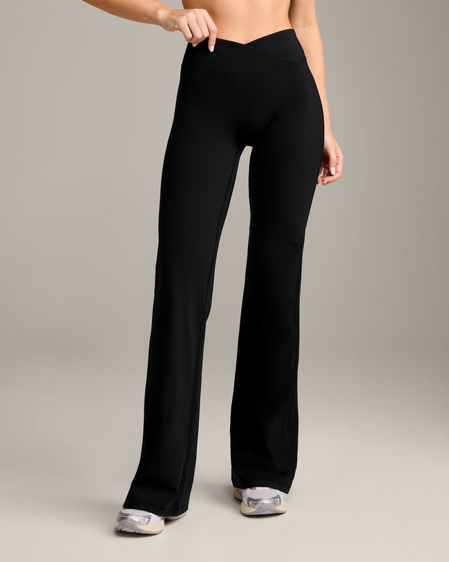 UnifiedMove Wrap Flared Bottoms with Reflective Logo | Black