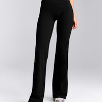 UnifiedMove™ Wrap Flared Pants with Reflective Logo | Black