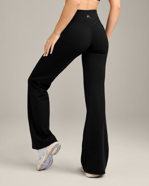 UnifiedMove™ Wrap Flared Pants with Reflective Logo | Black