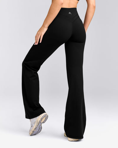 UnifiedMove™ Wrap Flared Pants with Reflective Logo | Black