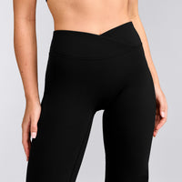 UnifiedMove™ Wrap Flared Pants with Reflective Logo | Black
