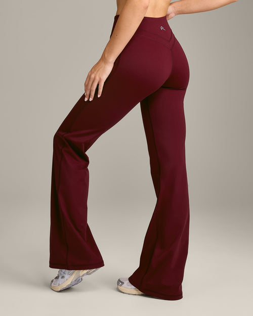 UnifiedMove™ Wrap Flared Pants with Reflective Logo | Rosewood