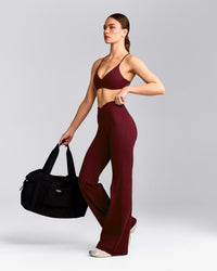 UnifiedMove™ Wrap Flared Pants with Reflective Logo | Rosewood