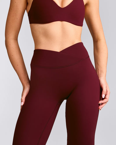 UnifiedMove™ Wrap Flared Pants with Reflective Logo | Rosewood