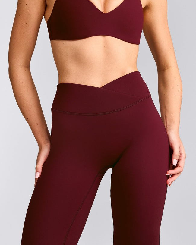 UnifiedMove™ Wrap Flared Pants with Reflective Logo | Rosewood