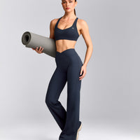 UnifiedMove™ Wrap Flared Pants with Reflective Logo | True Blue