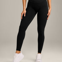 UnifiedMove High Waisted Leggings with Reflective Logo | Black