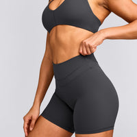 UnifiedMove™ High Waisted Shorts 6" with Reflective Logo | Coal