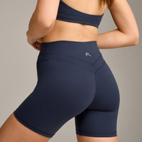 UnifiedMove High Waisted Shorts 6" with Reflective Logo | True Blue