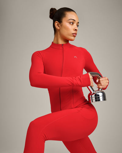 UnifiedMove™ Jacket with Reflective Logo | Muscle Mommy Red