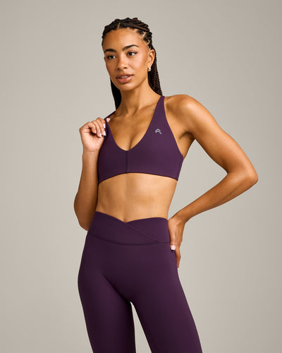 UnifiedMove Micro Bralette with Reflective Logo | Blackberry Purple